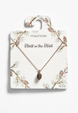 Gold Pine Cone Necklace, , small