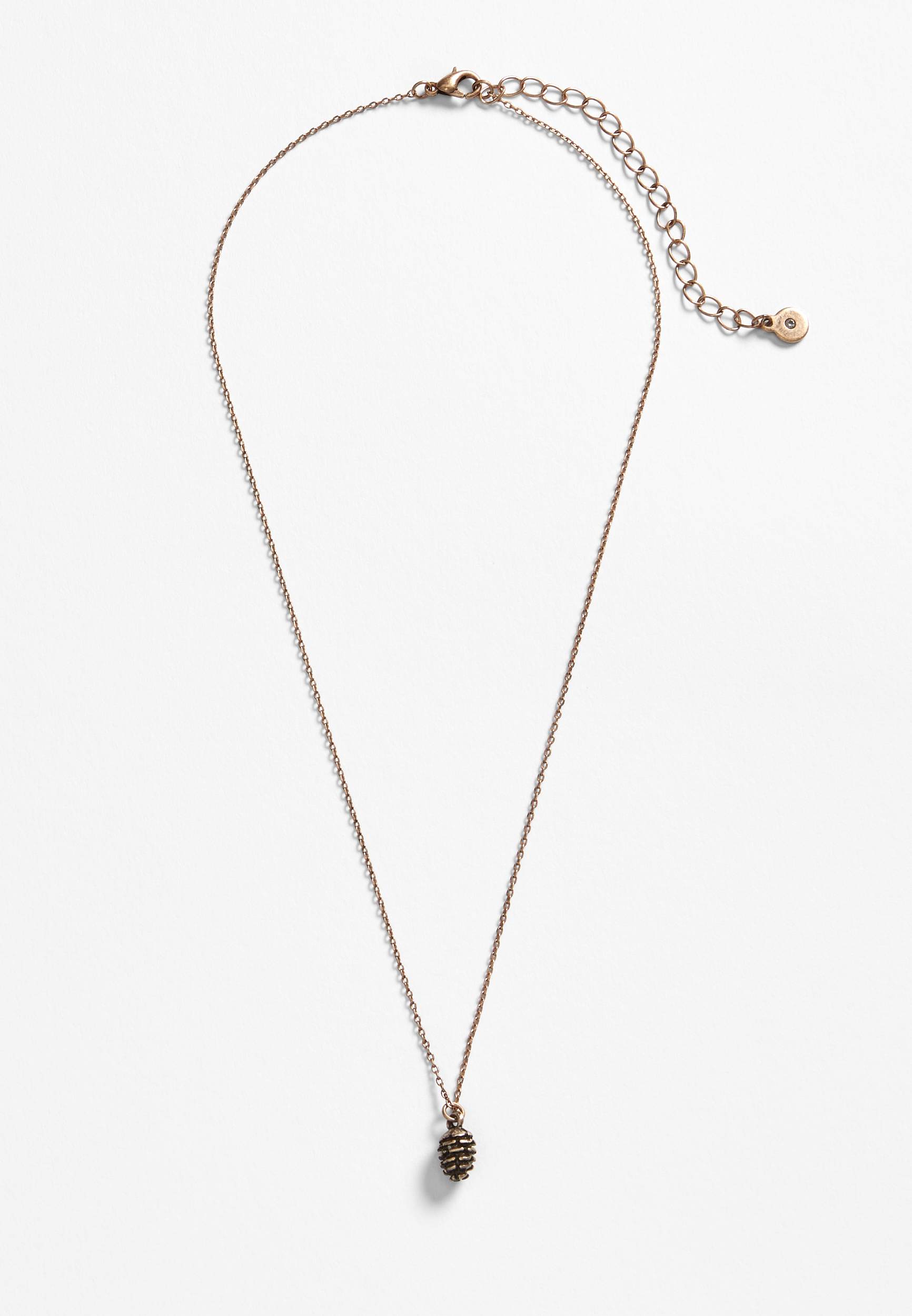 Gold Pine Cone Necklace, , large