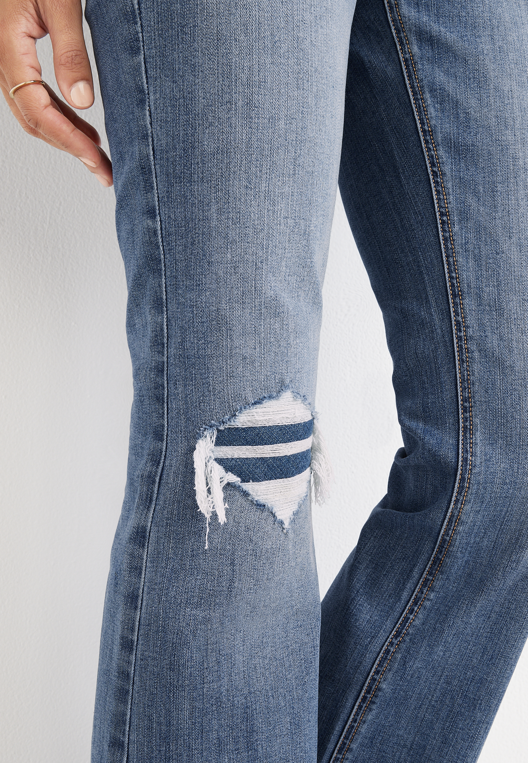m jeans by maurices&trade; Cool Comfort Slim Boot Pull On Super High Rise Ripped Jean, C3337, large