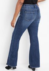 Plus Size m jeans by maurices&trade; Vintage Flare Cool Comfort High Rise Slit Hem Jean, C258, small