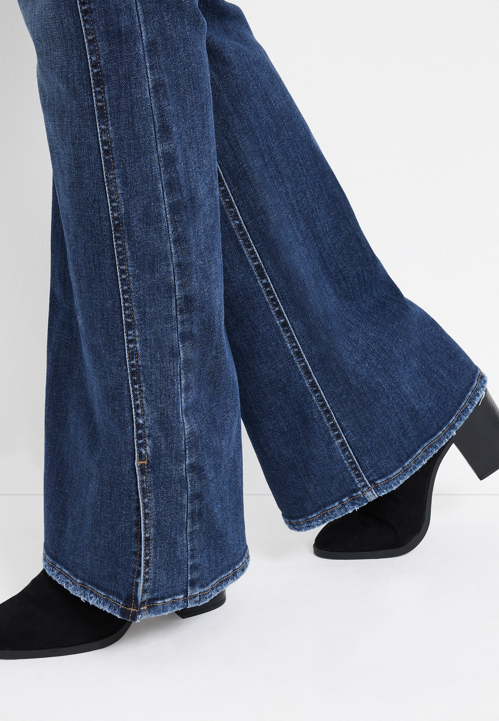 Plus Size m jeans by maurices&trade; Vintage Flare Cool Comfort High Rise Slit Hem Jean, C258, large
