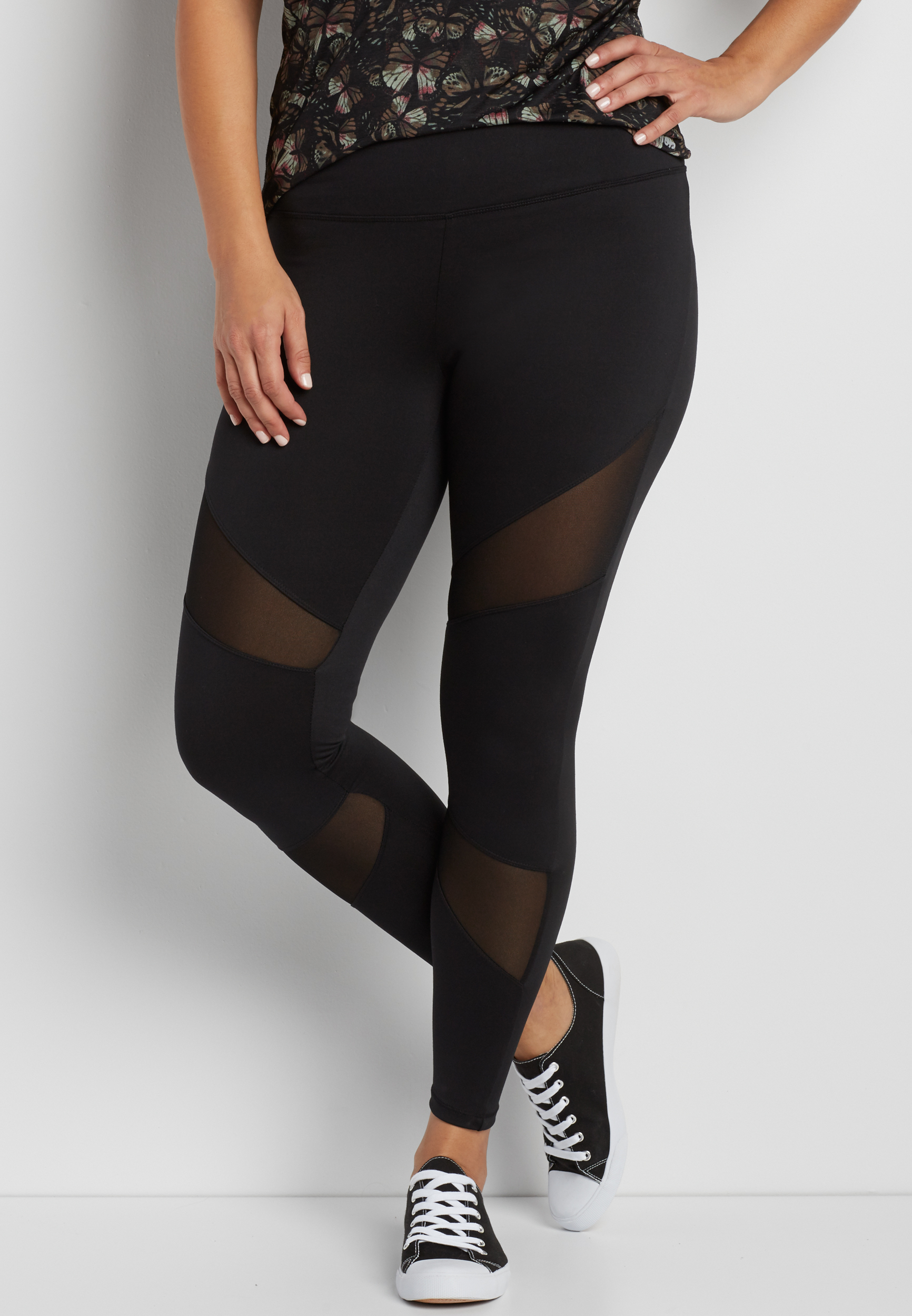 plus size legging with mesh inlay | maurices