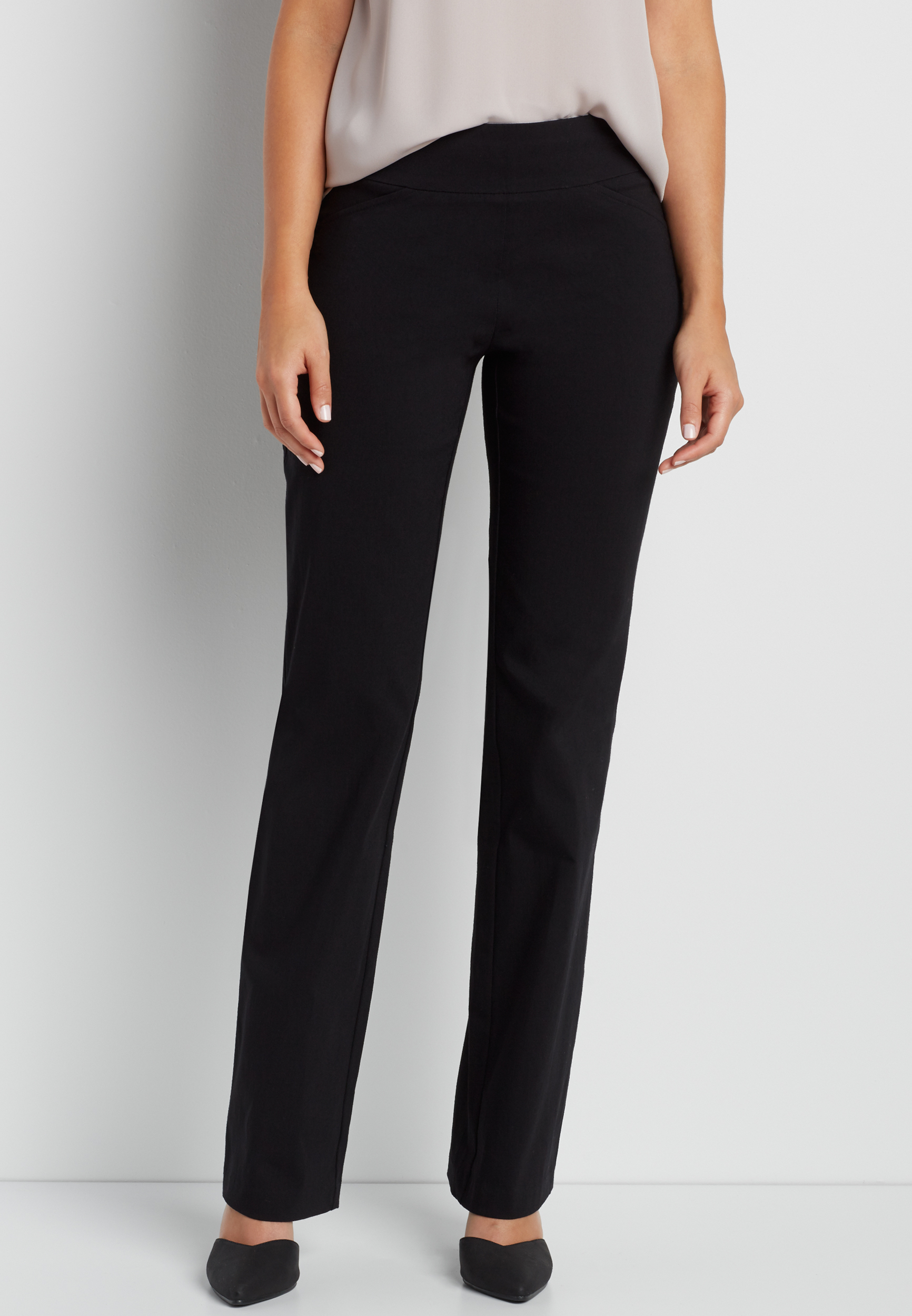 the smart pull on bootcut pant in black maurices