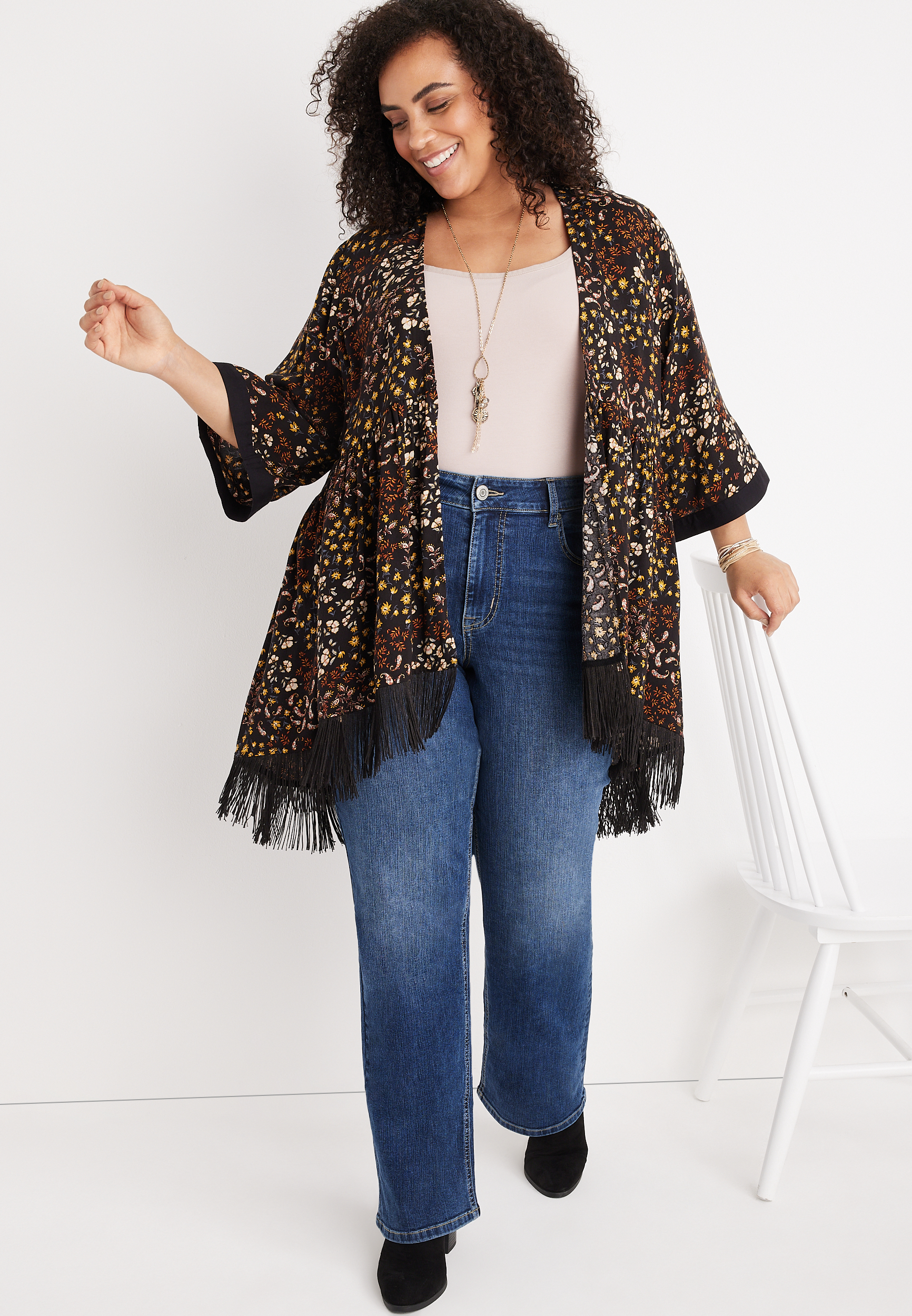 Plus Size m jeans by maurices&trade; Classic Slim Boot Curvy High Rise Jean, , large