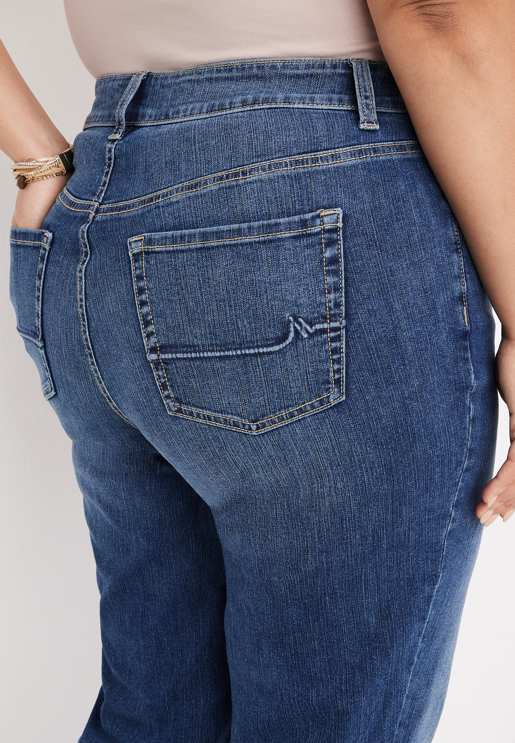 Plus Size m jeans by maurices&trade; Classic Slim Boot Curvy High Rise Jean, , large