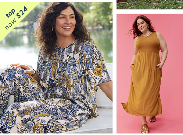 Top now $24. Models wearing maurices clothing.