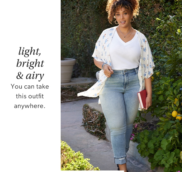 Light, bright & airy. You can take this outfit anywhere.