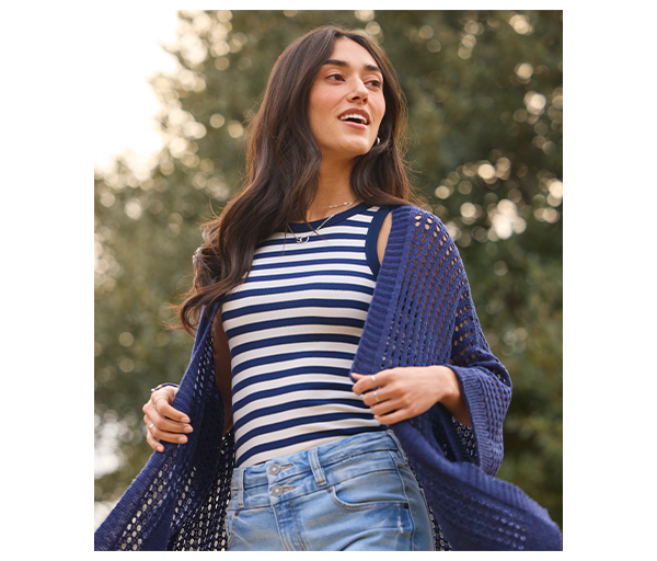 Model wearing maurices clothing.