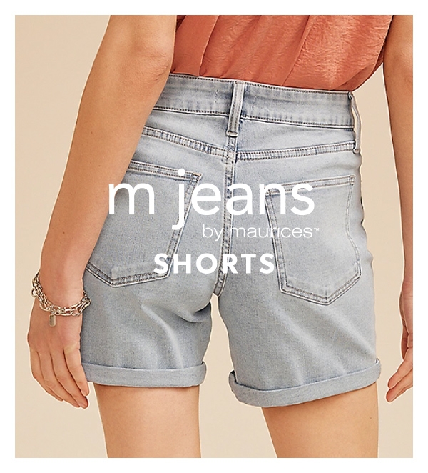 m jeans by maurices™ Shorts. Model wearing maurices clothing.