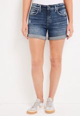 Silver Jeans Co.&reg; Boyfriend Mid Rise Cuffed Hem 4.5in Short, C258, small