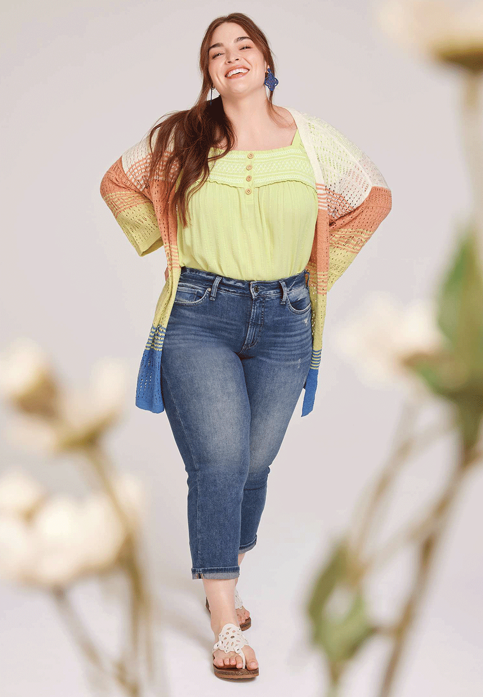 Silver Jeans Co. Suki Mid Rise Curvy Fit Straight Crop Jeans - Taglie Forti Donna - Denim Elasticizzato - 2