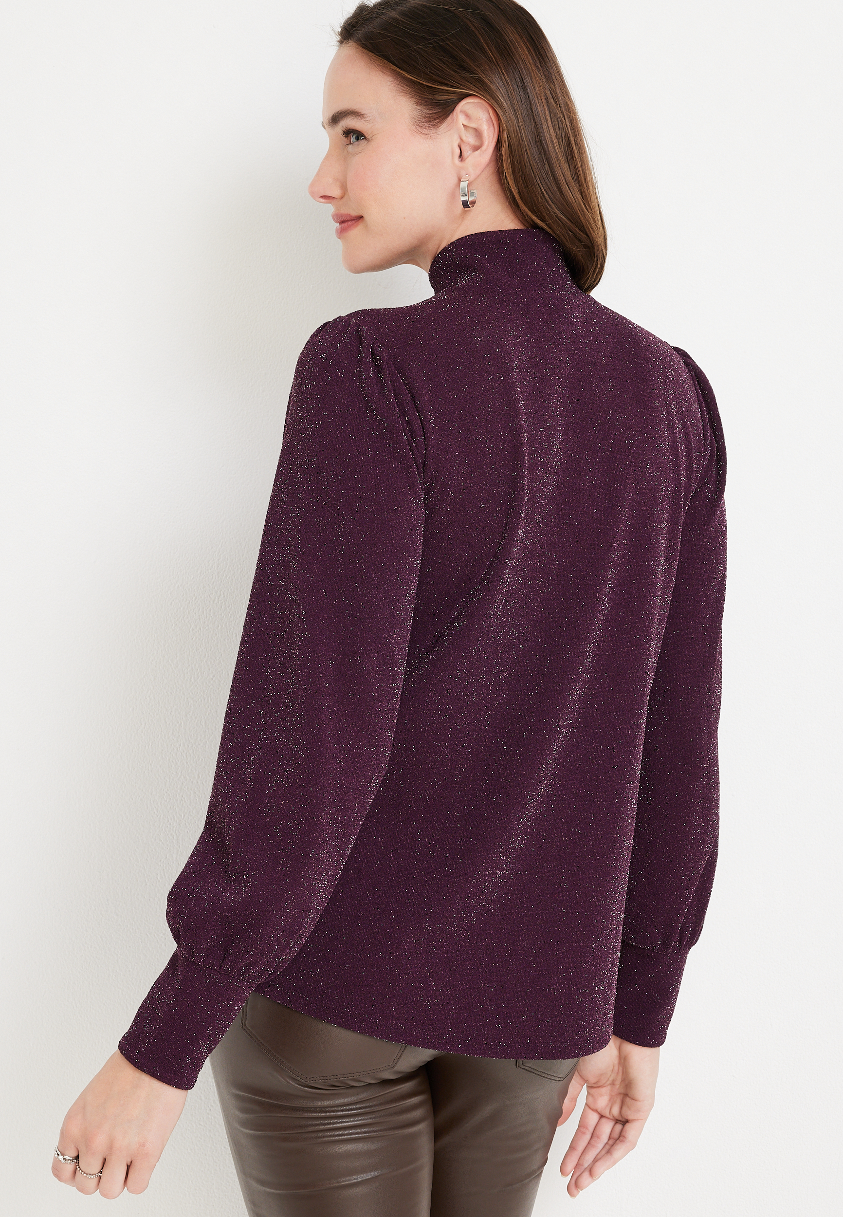 Sparkle Mock Neck Blouse