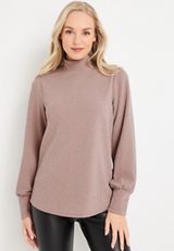 Sparkle Mock Neck Blouse, C6959, small
