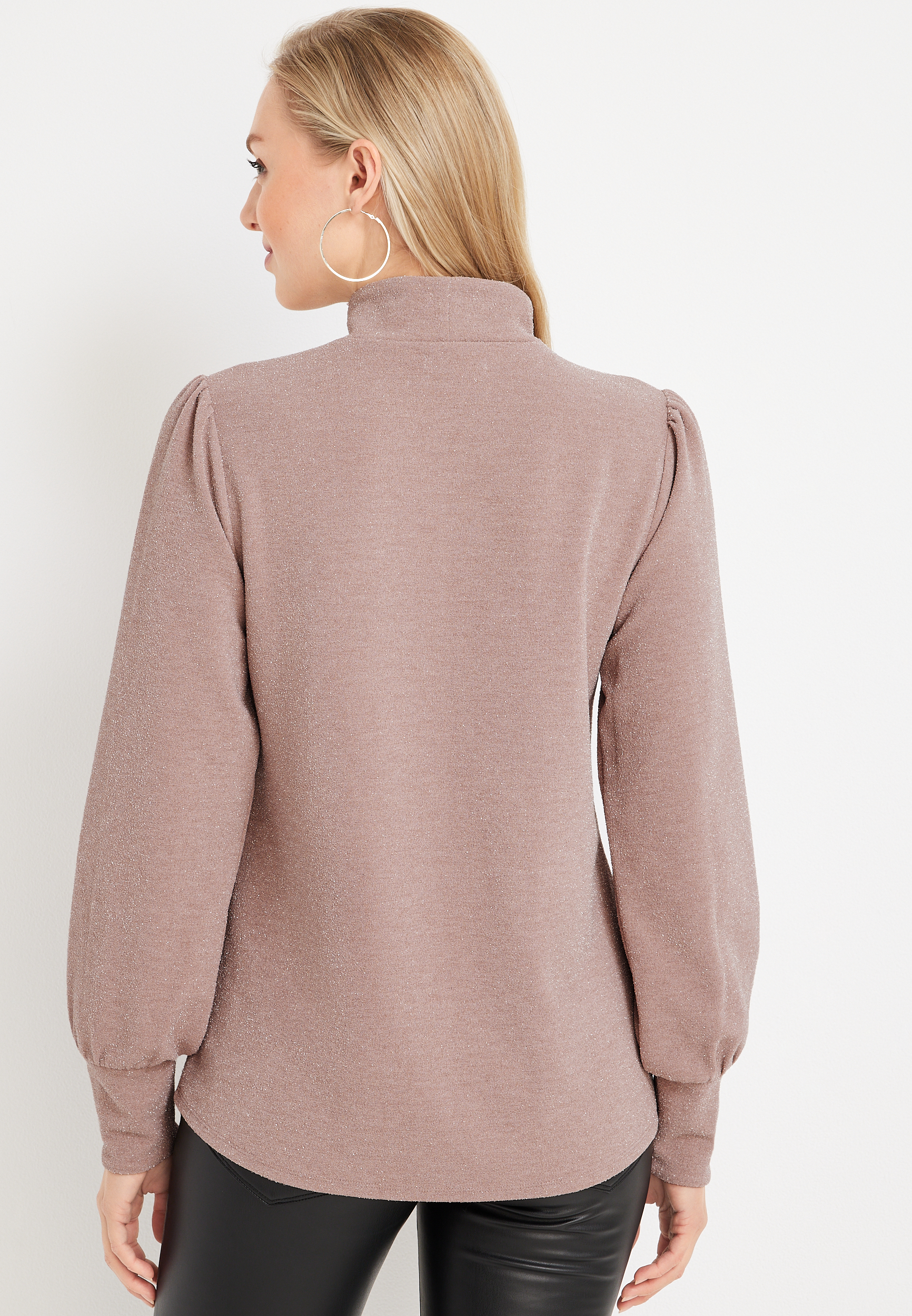 Sparkle Mock Neck Blouse, C6959, large