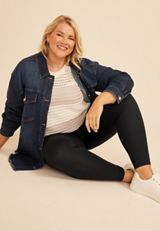 Plus Size Black High Rise Ultra Soft Legging, C106, small