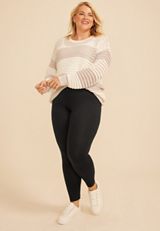 Plus Size Black High Rise Ultra Soft Legging, C106, small