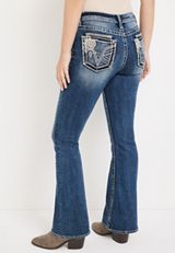 Vigoss&reg; Flare Mid Rise Floral Pocket Jean, C258, small
