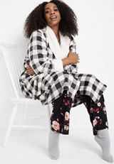 Long Buffalo Plaid Robe, C3986, small