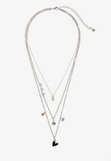 Silver Heart Layered Necklace, , small