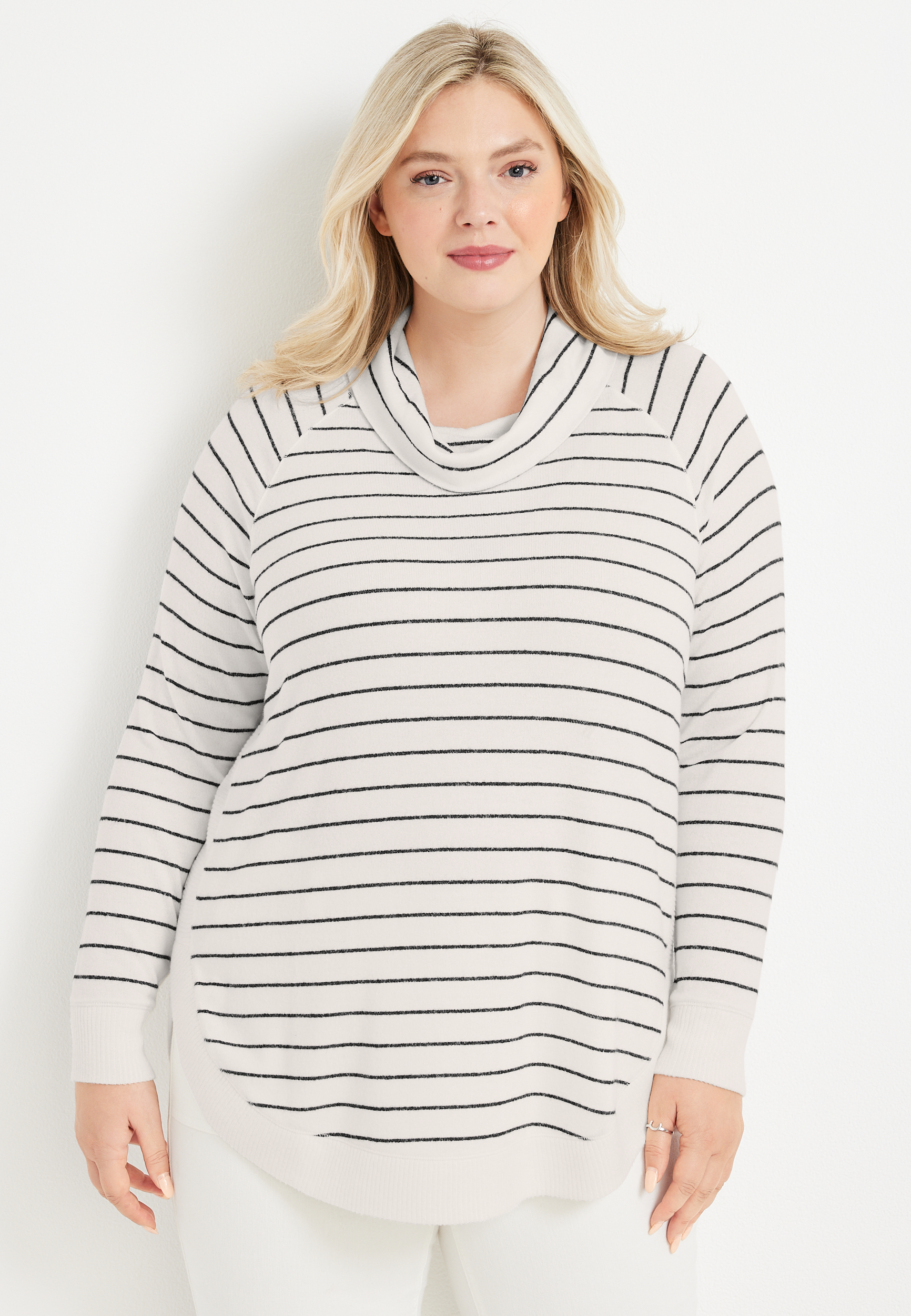 Discount striped cowl neck sweatshirt Outlet Black Friday