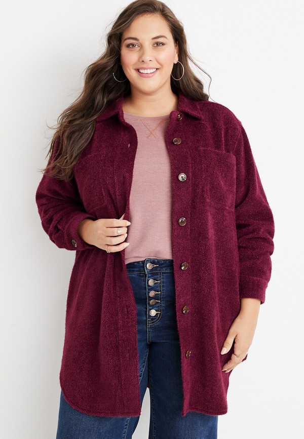 Plus Size Textured Shacket | maurices