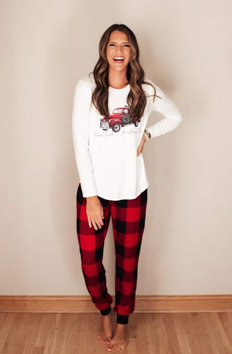 womens christmas truck pajamas