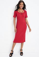 Cross Front Midi Dress, C4744, small