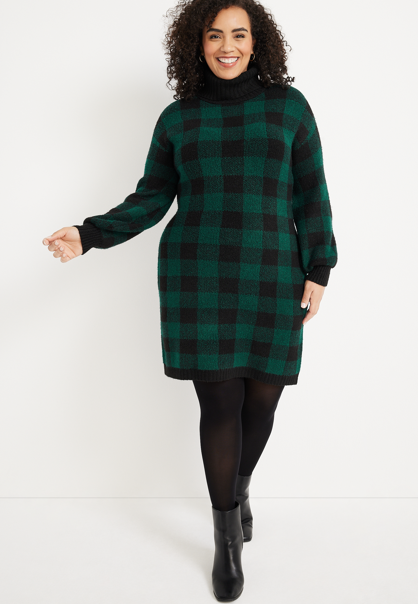 Plus Size Buffalo Plaid Sweater Dress | maurices