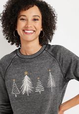 Christmas Tree Fleece Sweatshirt, C3017, small