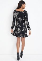 Floral Faux Wrap Mini Dress, C1756, small