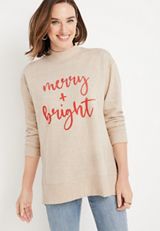 Willowsoft Merry And Bright Funnel Neck Fleece Sweatshirt, C2445, small