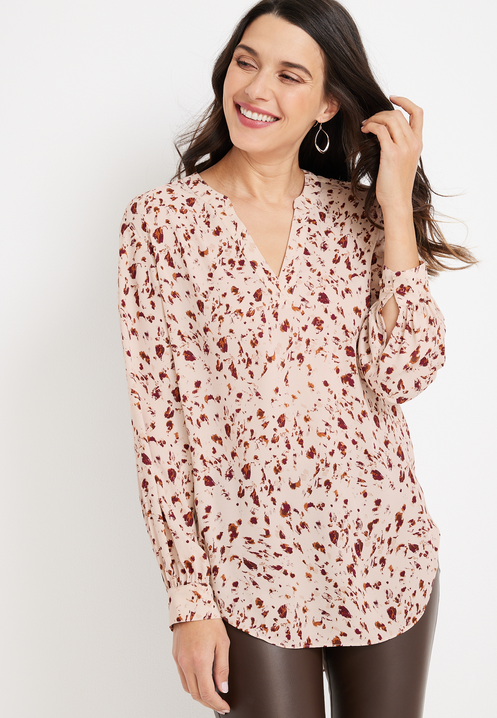 Atwood Tunic Brush Stroke Blouse | maurices
