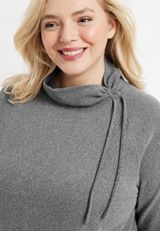 Plus Size Cowl Neck Fleece Tunic, C151, small