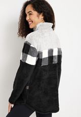 Lodge Sherpa Plaid Fleece Sweatshirt, , small