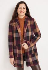 Plaid Longline Coatigan, C3058, small