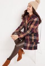 Plaid Longline Coatigan, C3058, small