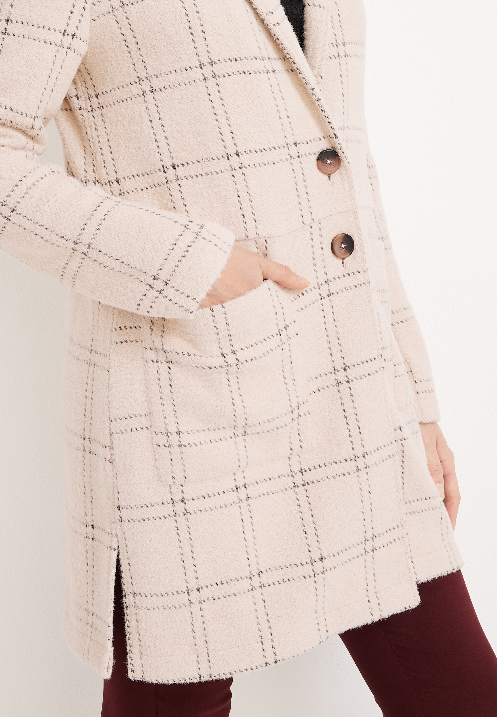 Windowpane Coatigan, NATURAL COMBO, large