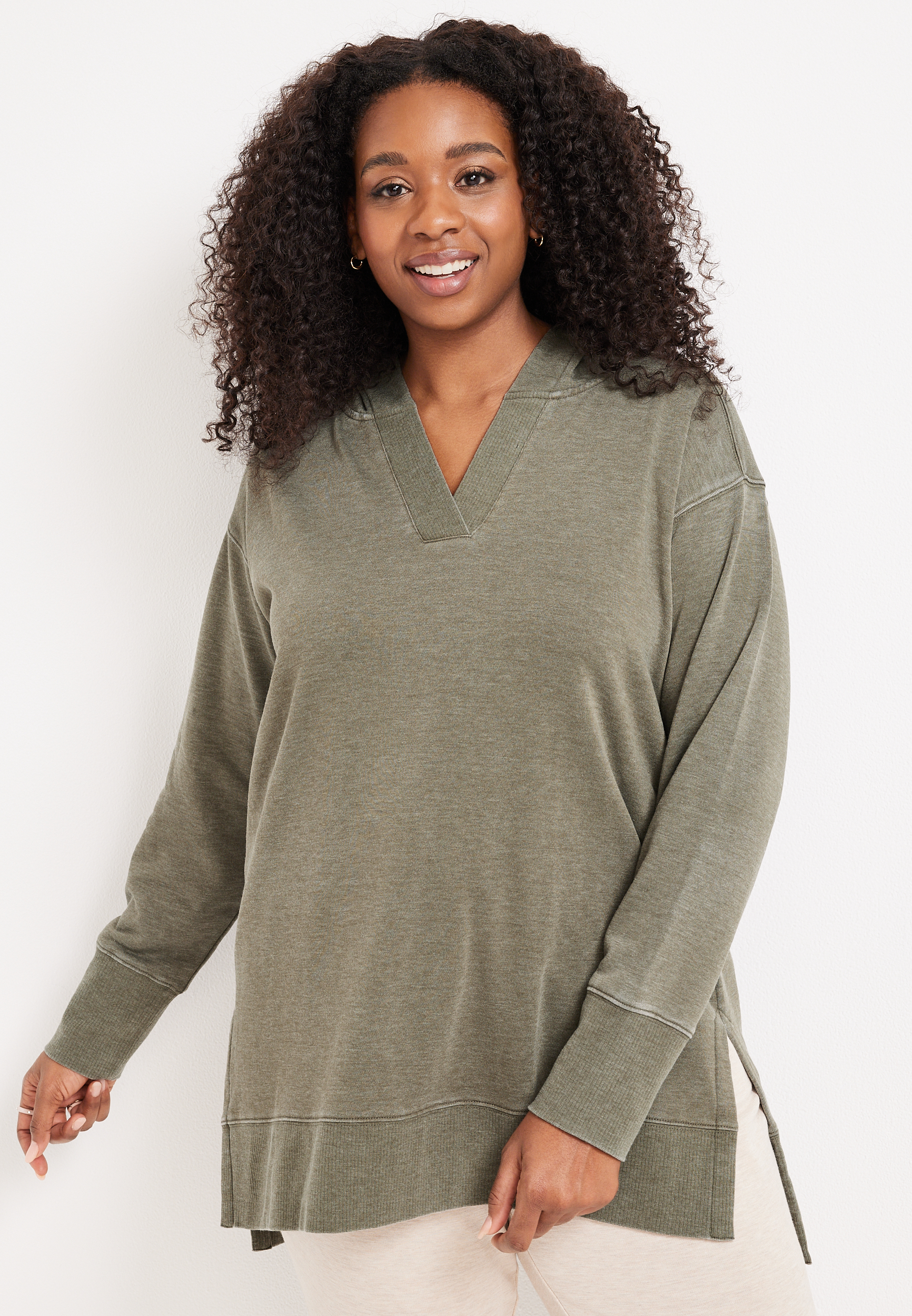 Plus Size Willowsoft Solid Fleece Hoodie | maurices