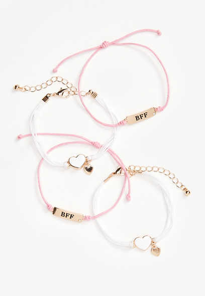 Girls 4 Pack BFF Pull Knot Bracelet Set