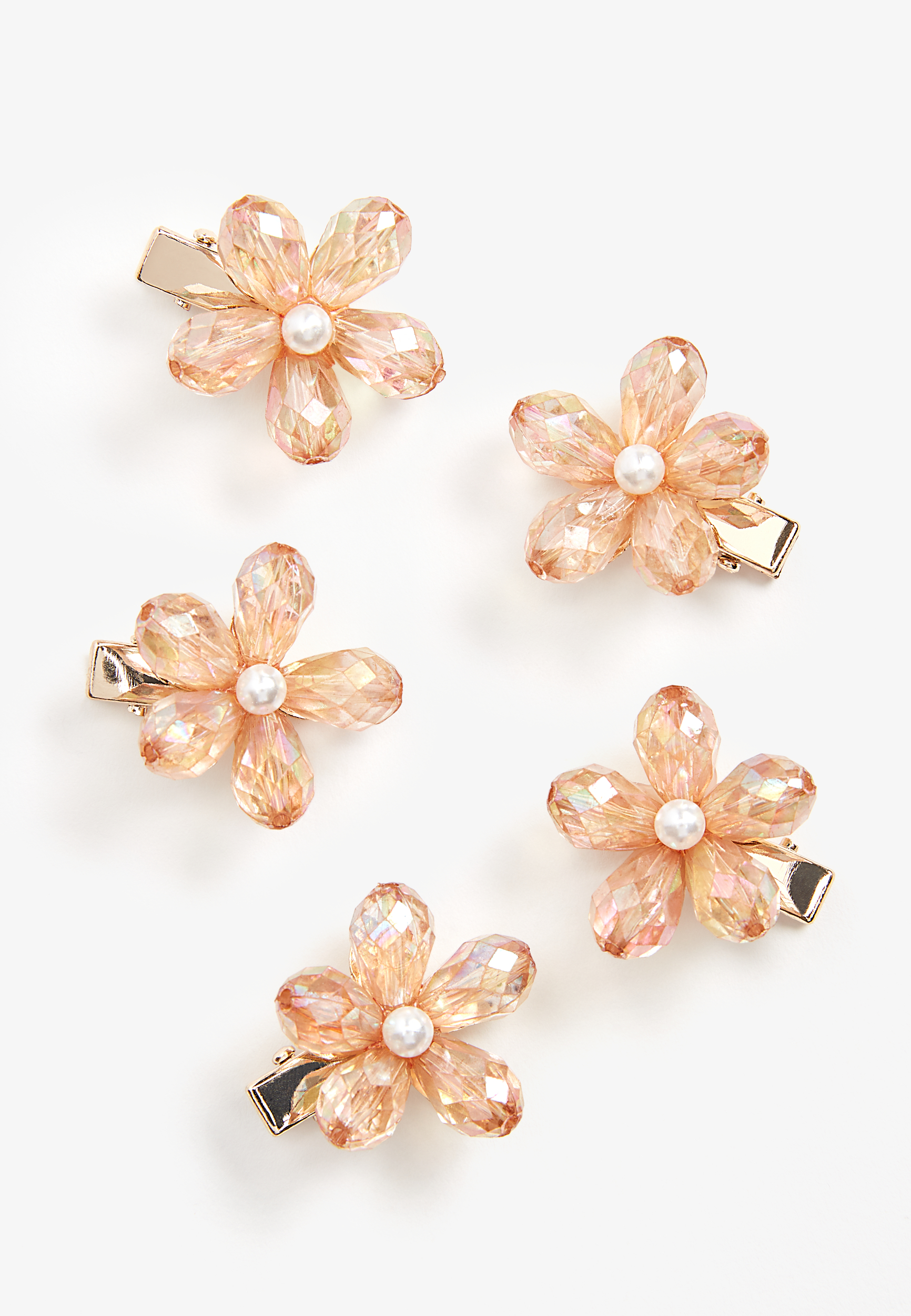 Girls 5 Pack Amber Flower Hair Clips | maurices