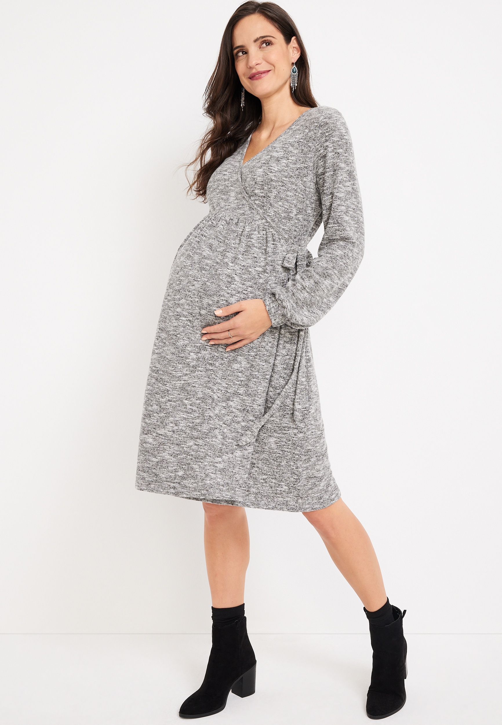 Wrap Babydoll Maternity Dress | maurices