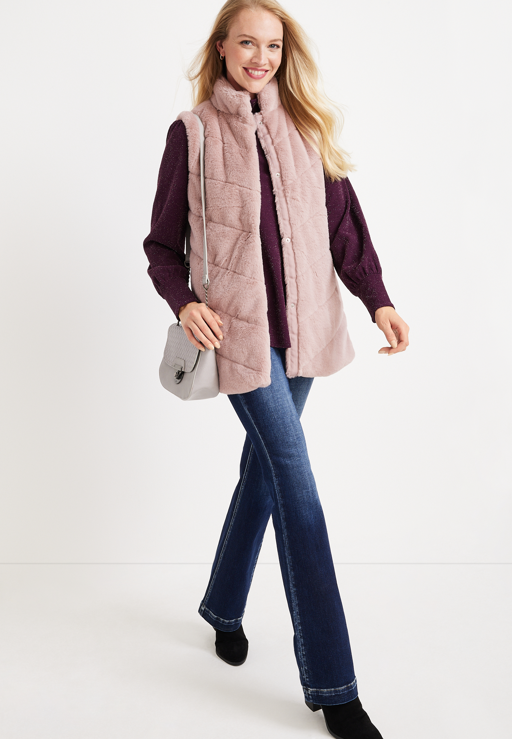 Faux Fur Vest, C5780, large