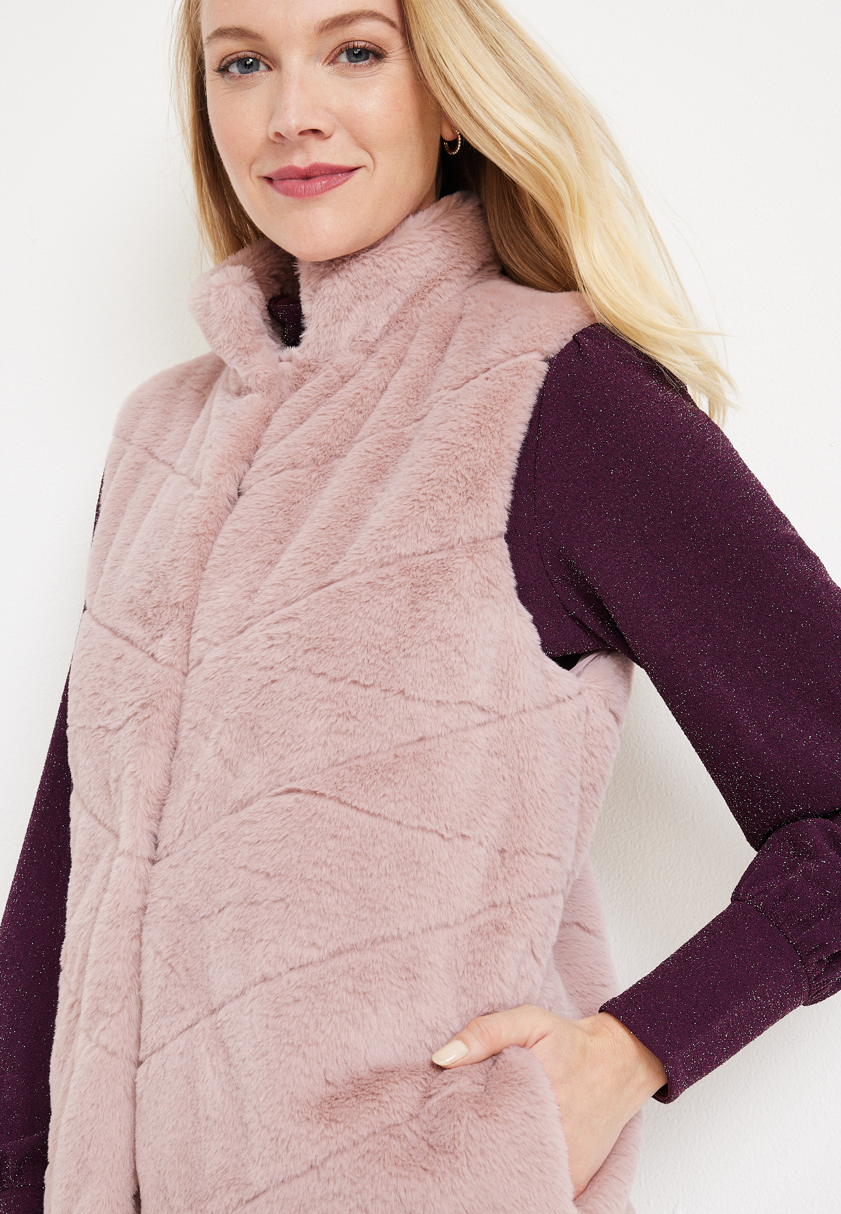 Faux Fur Vest, C5780, large