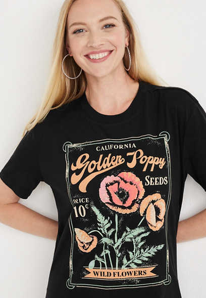 Golden Poppy Oversized Graphic Tee