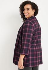 Plus Size Versa Plaid Blazer, C1756, small