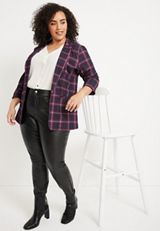 Plus Size Versa Plaid Blazer, C1756, small