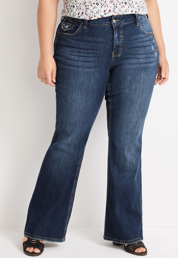 Plus Size KanCan™ Flare Mid Rise Flap Pocket Jean | maurices