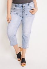 Plus Size KanCan&trade; High Rise Button Fly Cropped Jean, MEDIUM SANDBLAST, small