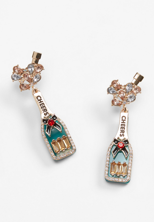 Champagne Bottle Earrings | maurices