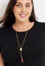 Buffalo Plaid Pendant Necklace, , small